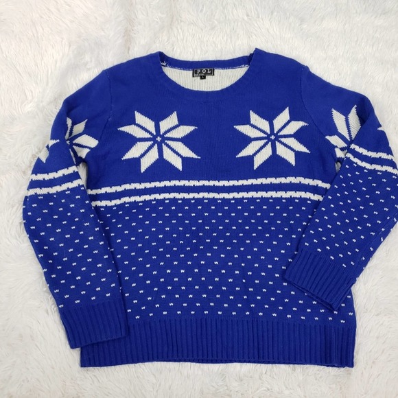 POL Sweaters - POL blue winter holiday sweater size large
